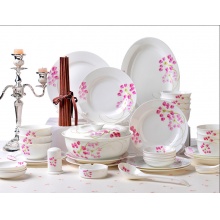 剑林 景德镇陶瓷56头韩式餐具套装 红袖添香 FZG453HX56